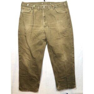 Carhartt Flannel Lined Work Jeans B162 Faded Brown BRK Straight Leg Mens 44x30